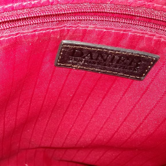 DANIER LEATHER red bag with brown buckles. Great condition! - Picture 4 of 5